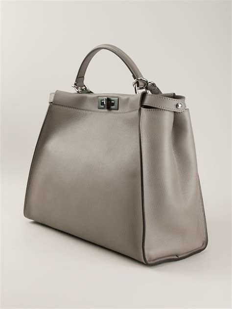 fendi peekaboo large grey|Fendi peekaboo regular size.